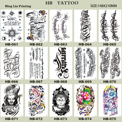 Waterproof tattoo stickers