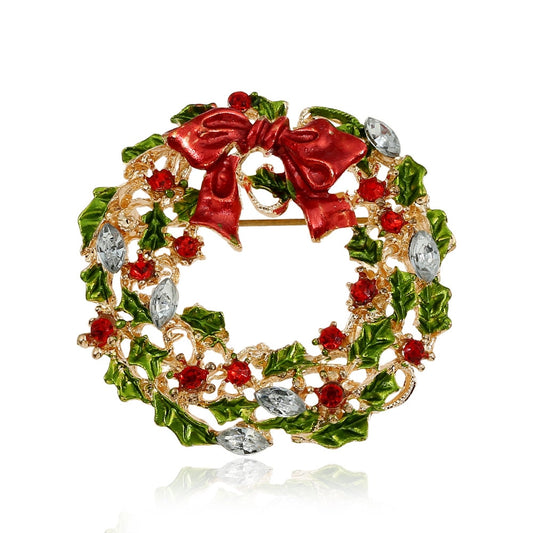 Bow tie wreath brooch