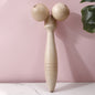 Manual Wooden Massage Equipment Facial Roller Spine Massage Double-roller Device