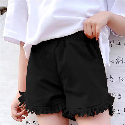 Fashionable Summer Denim Color Shorts For Big Kids