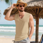 Men's V-neck Design Quick-dry Breathable Vest For Vacation Training