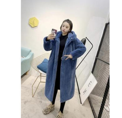 Faux fur mink women plush coat