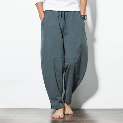 Chinese Cotton Harem Pants Plus Size Men Bloomers Fat Carrot Pants