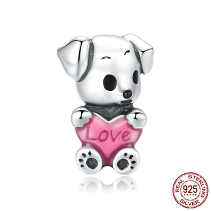 Original Creative Cute Puppy S925 Sterling Silver Beaded Bracelet