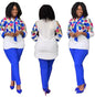 Suit Women African Popular Cross Scarf Print Plus Size Suit Women