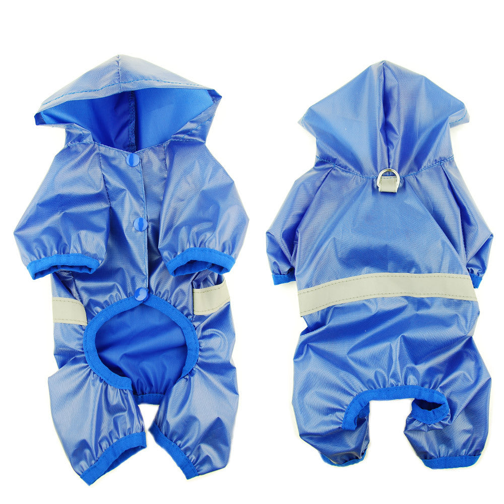 Pet Waterproof Raincoat Reflective Double Breathable Boxer Jumpsuit