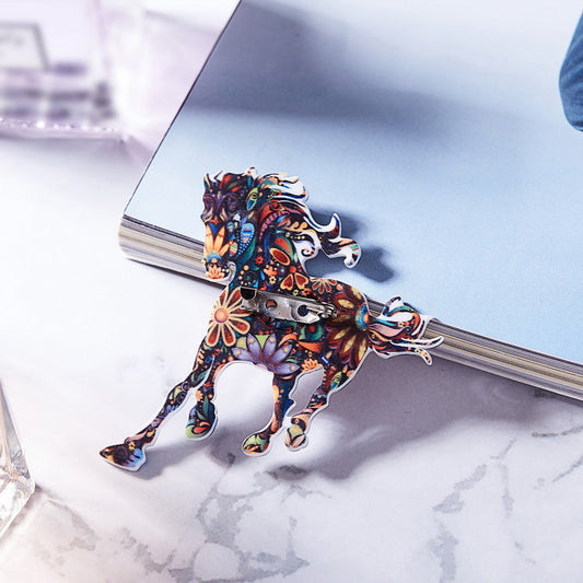 Personalized Pony Acrylic Brooch Jewelry