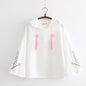 Women Floral Embroidery Hooded Sweatshirts Chinese Style