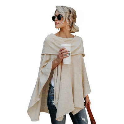 Sexy One Shoulder Loose Large Size Irregular Hem Cape Top Women