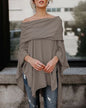 Sexy One Shoulder Loose Large Size Irregular Hem Cape Top Women