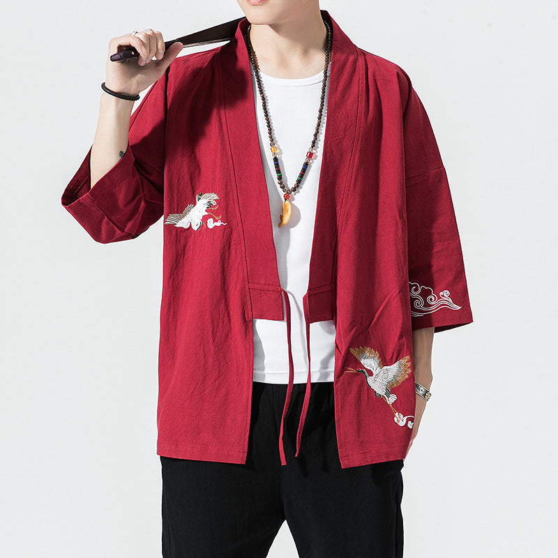 Kimono Cardigan Men Japanese Kimono Traditional Beach Thin Holiday
