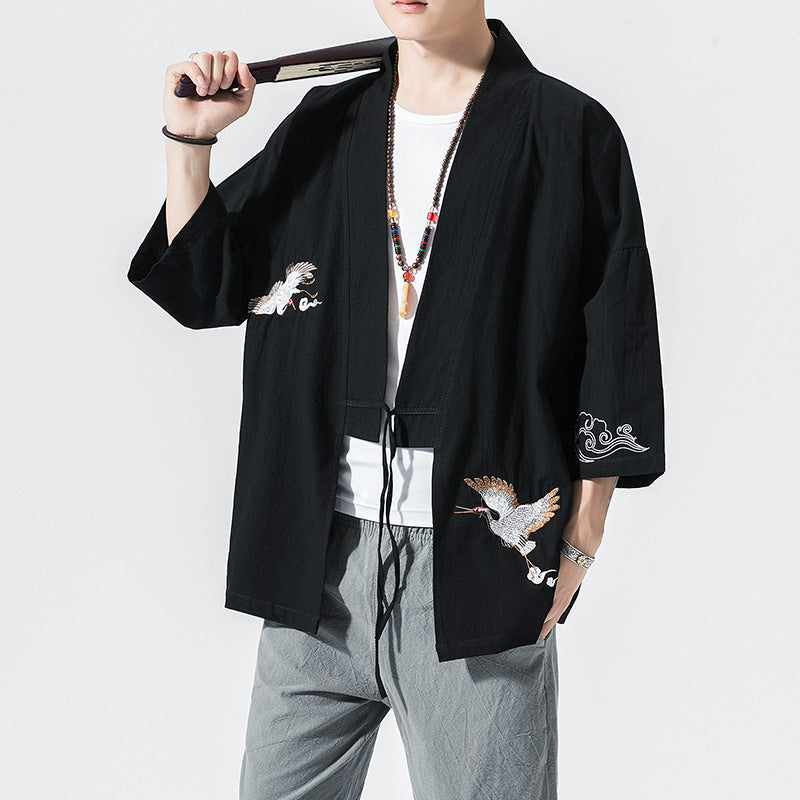 Kimono Cardigan Men Japanese Kimono Traditional Beach Thin Holiday