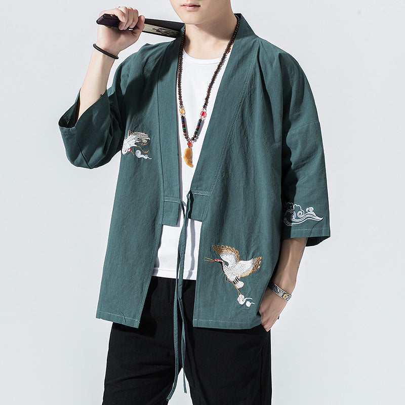 Kimono Cardigan Men Japanese Kimono Traditional Beach Thin Holiday