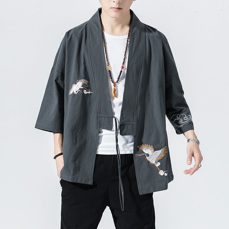 Kimono Cardigan Men Japanese Kimono Traditional Beach Thin Holiday