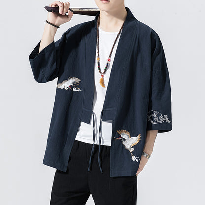 Kimono Cardigan Men Japanese Kimono Traditional Beach Thin Holiday