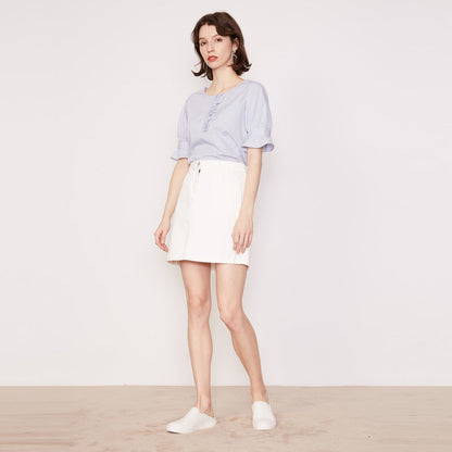 Silver Silk Letters Embroidery Denim Skirt Women