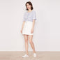 Silver Silk Letters Embroidery Denim Skirt Women