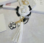 Korean Style PU Leather Tassel Keychain Camellia Bag Pendant