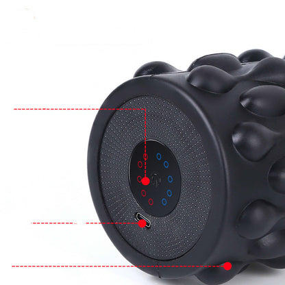 New Usb Vibrating Electric Yoga Column 5-Speed Solid Foam Shaft Massage Stick Massager Rolling Shaft Pu Material