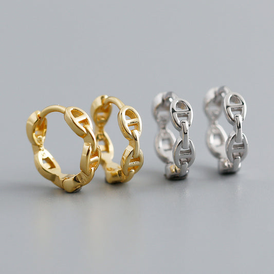 Light Luxury S925 Sterling Silver Personalized Chain Earring Earrings All-match Earrings