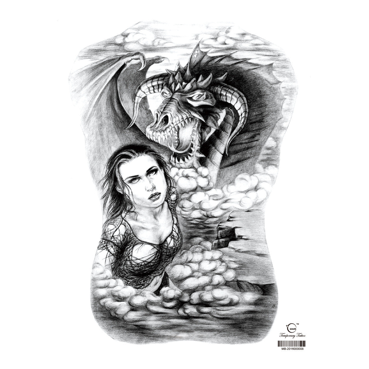 Full Back Tattoo Waterproof Big Picture Tattoo Stickers