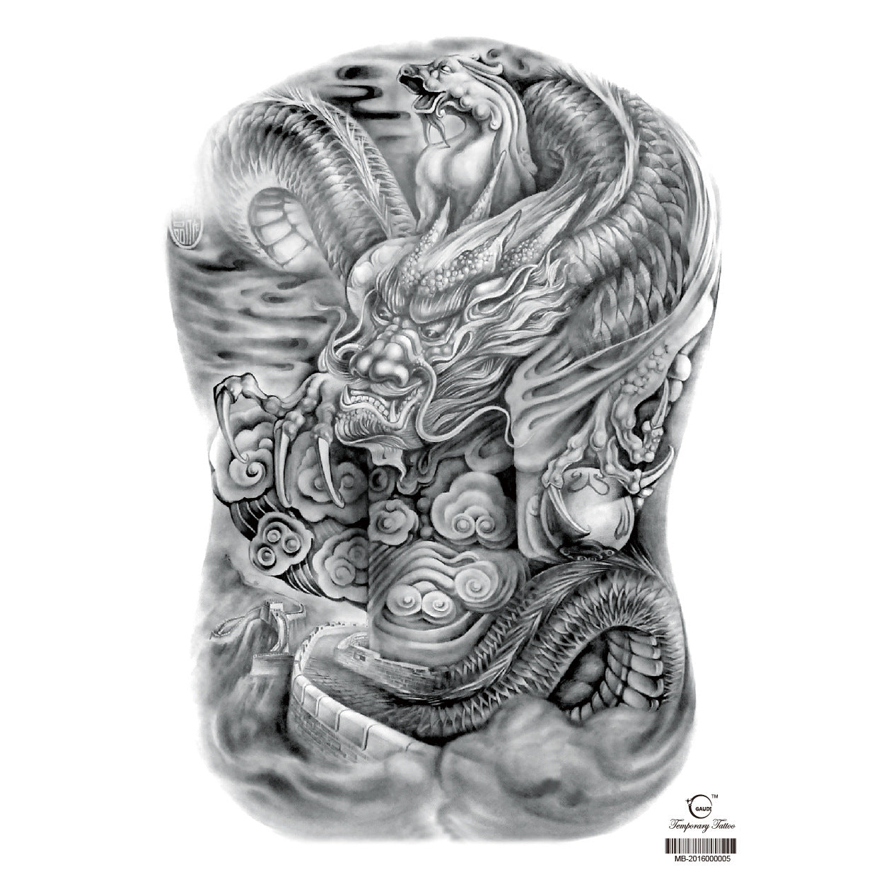 Full Back Tattoo Waterproof Big Picture Tattoo Stickers