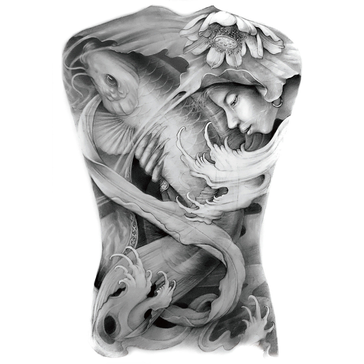 Full Back Tattoo Waterproof Big Picture Tattoo Stickers