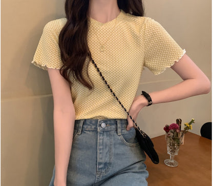 Large Size New Fat Mm Western Style Age-Reducing Tops Wild Loose Design Niche Short-Sleeved T-Shirt Women