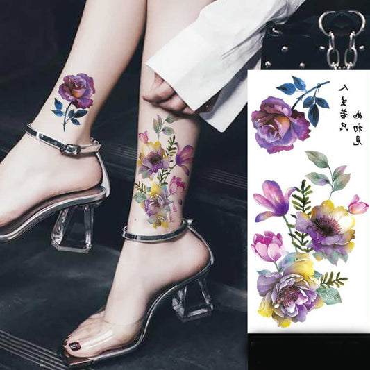 Bian Flower Tattoo Sticker Flower Tattoo Love Heart Tattoo Sticker Eco-friendly Water Transfer Tattoo Paper