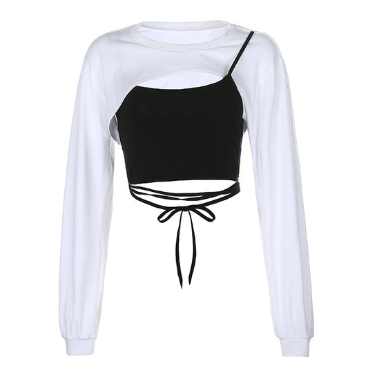 Fake Two T-Shirts With Straps