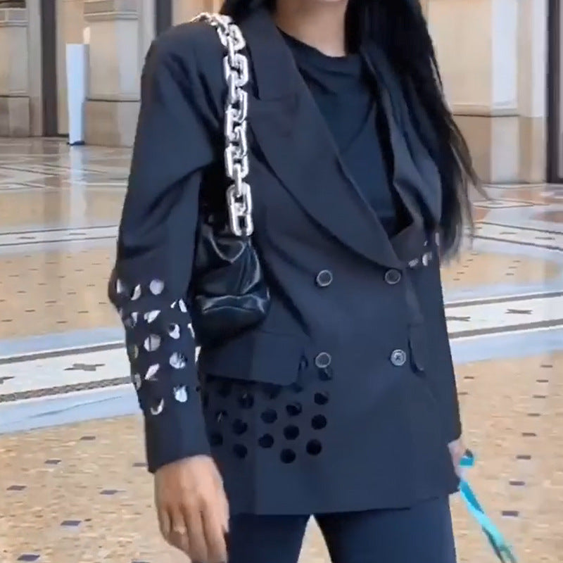 Autumn New Hollow Suit Jacket Women'S Jacket Small Suit