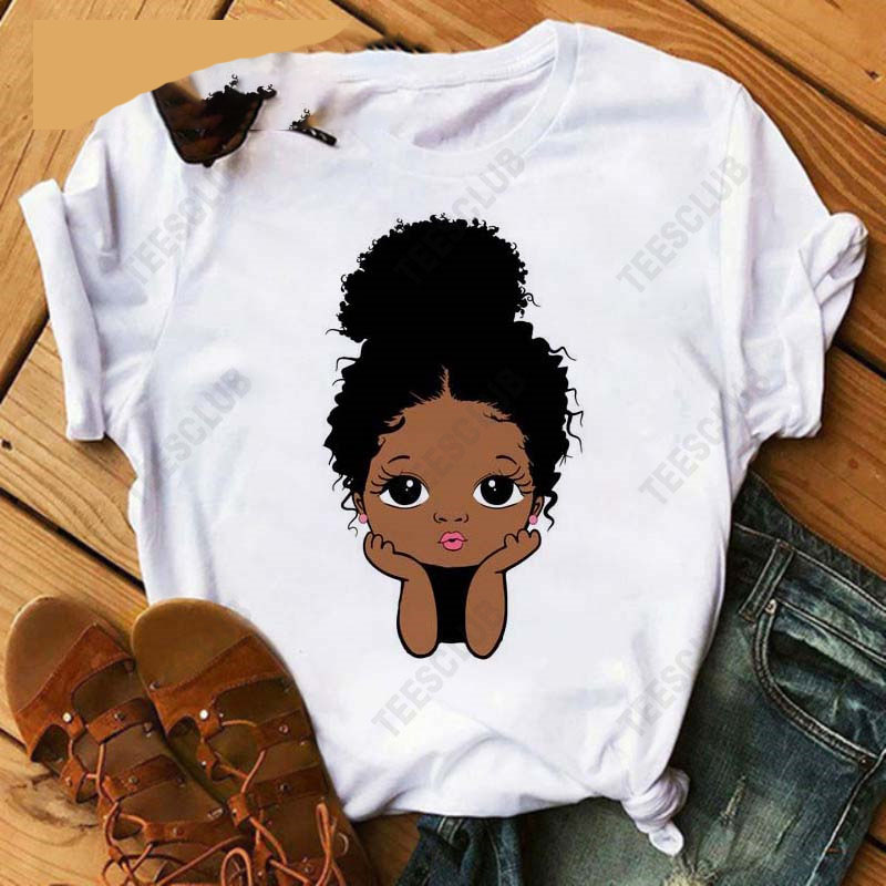 Black African Curly Girl T-Shirt