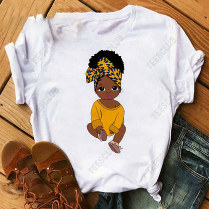 Black African Curly Girl T-Shirt