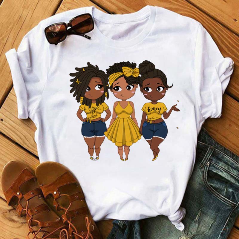 Black African Curly Girl T-Shirt