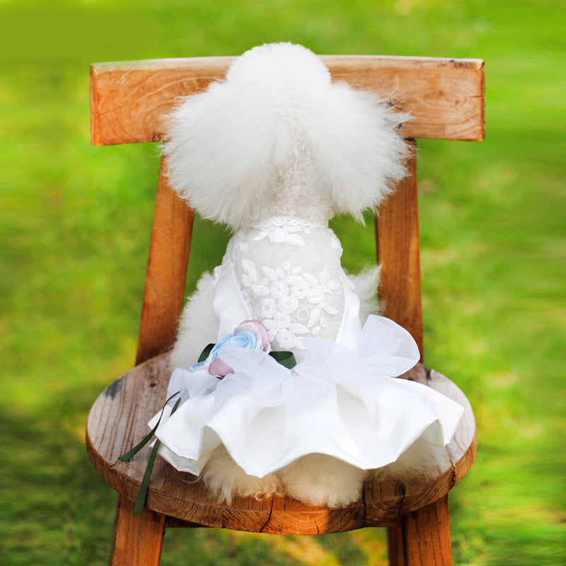 Pet Clothing Dog Clothes Korean Version Of Padded Pettiskirt Evening Dress Wedding Dress