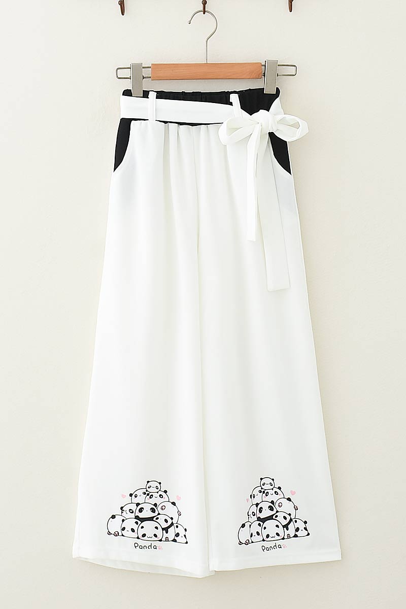 Casual Pants Nine-Point Pants Girl Loose Wild Wide-Leg Pants Women