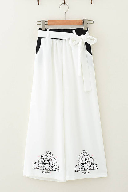Casual Pants Nine-Point Pants Girl Loose Wild Wide-Leg Pants Women
