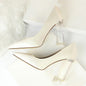 Womens Pumps Shoes Stiletto Satin  Transparent Block High Heels