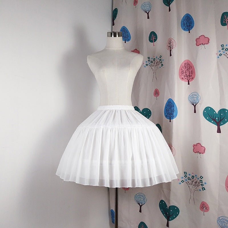 Free shipping Cosplay Fish-bone Short Skirt Lolita Carmen Slip Liner Cute Girls Skirts Adjustable Petticoat