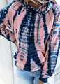Tie-dye Printed Hooded Sweatshirt Long-sleeved Plus Size Top Women