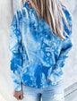 Tie-dye Printed Hooded Sweatshirt Long-sleeved Plus Size Top Women