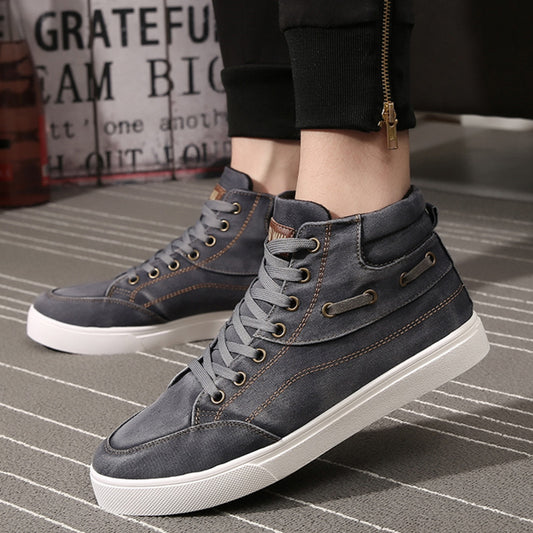 summer breathable denim high-top shoes men Korean version of tide shoes casual sports men's classic canvas shoes