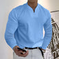 Men's V-neck Breathable Casual Long Sleeve T-shirt