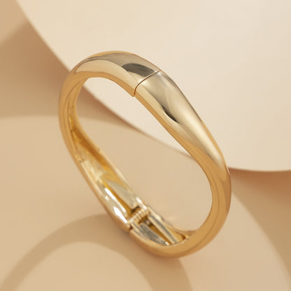 Exaggerated Metal Texture Light Luxury Geometric Irregular Wide Version Personalized Bracelet Female