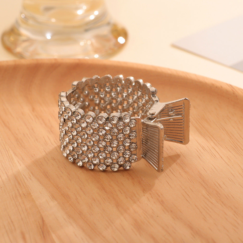 Female Grip Fixed Rhinestone Barrettes High Ponytail Hair Band