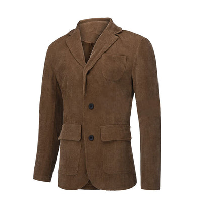 Men’s Corduroy Jacket – Winter Casual Solid Color Warm Blazer Coat