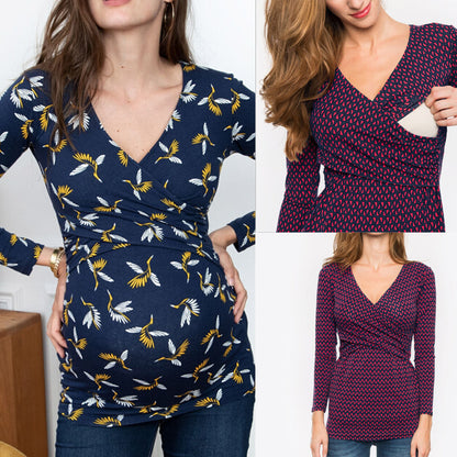 Maternity shirt breastfeeding top