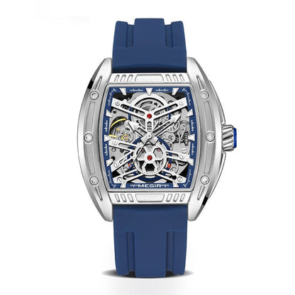 Men's Wine Barrel Type Mechanical Watch Silicone Tape
