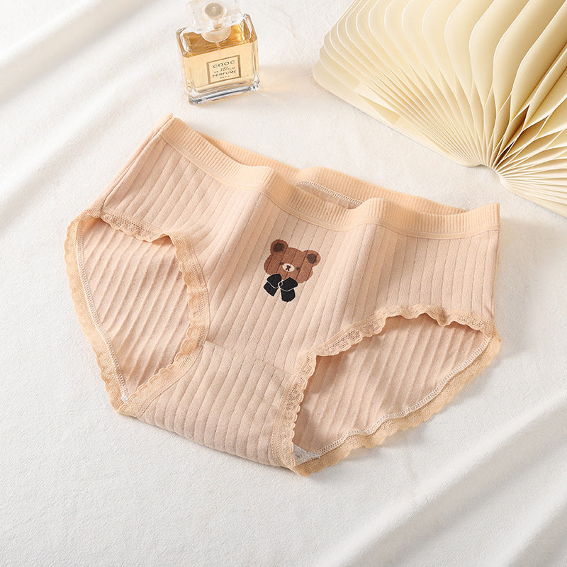 Cartoon Cute Little Bear Student Underwear Girl