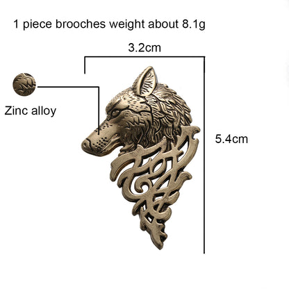 1 Pc Charming Vintage Men Punk Wolf Badge Brooch Lapel Pin Shirt Suit Collar Jewelry Gift For Men Summer Wear Nice Gift